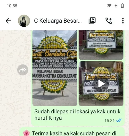 Pengiriman Papan Bunga Duka Kelapa Dua Wetan