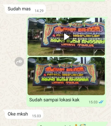 Pengiriman Papan Bunga Kelapa Dua Wetan